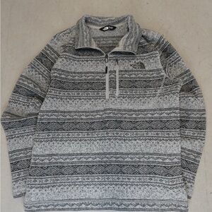 The North Face Men's Zip‎ Up Sweater in Gray Pattern